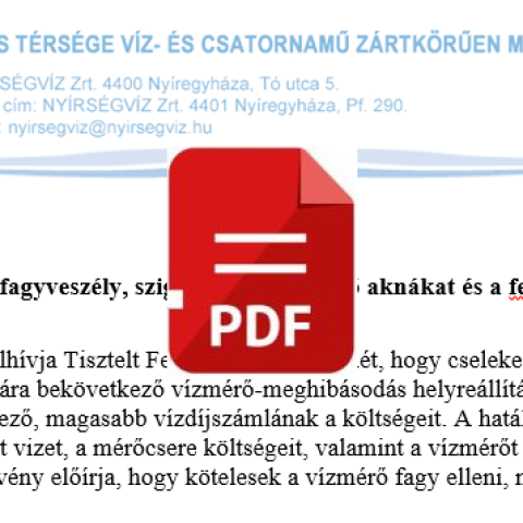 Hideg és fagyveszély, szigeteljék a vízmérő aknákat és a fedlapokat