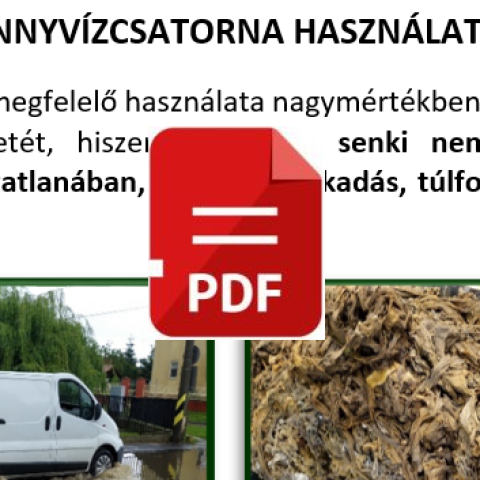 SZENNYVÍZCSATORNA HASZNÁLATI ILLEMTAN
