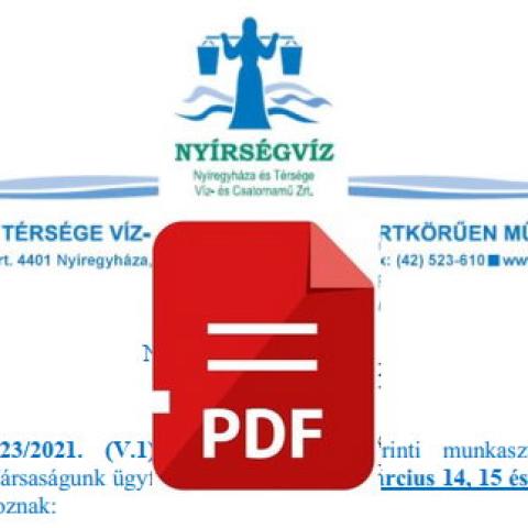 Közlemény Nyitva tartás változásról - 2022. március