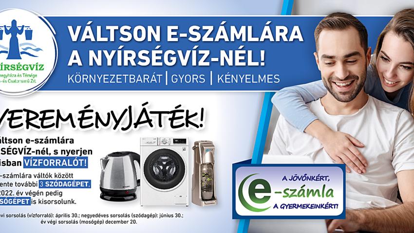 Vegyen részt új nyereményjátékunkban- E-SZÁMLA