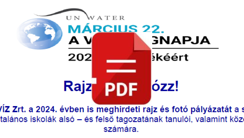 A VÍZ VILÁGNAPJA 2024 - Rajzolj és fotózz!